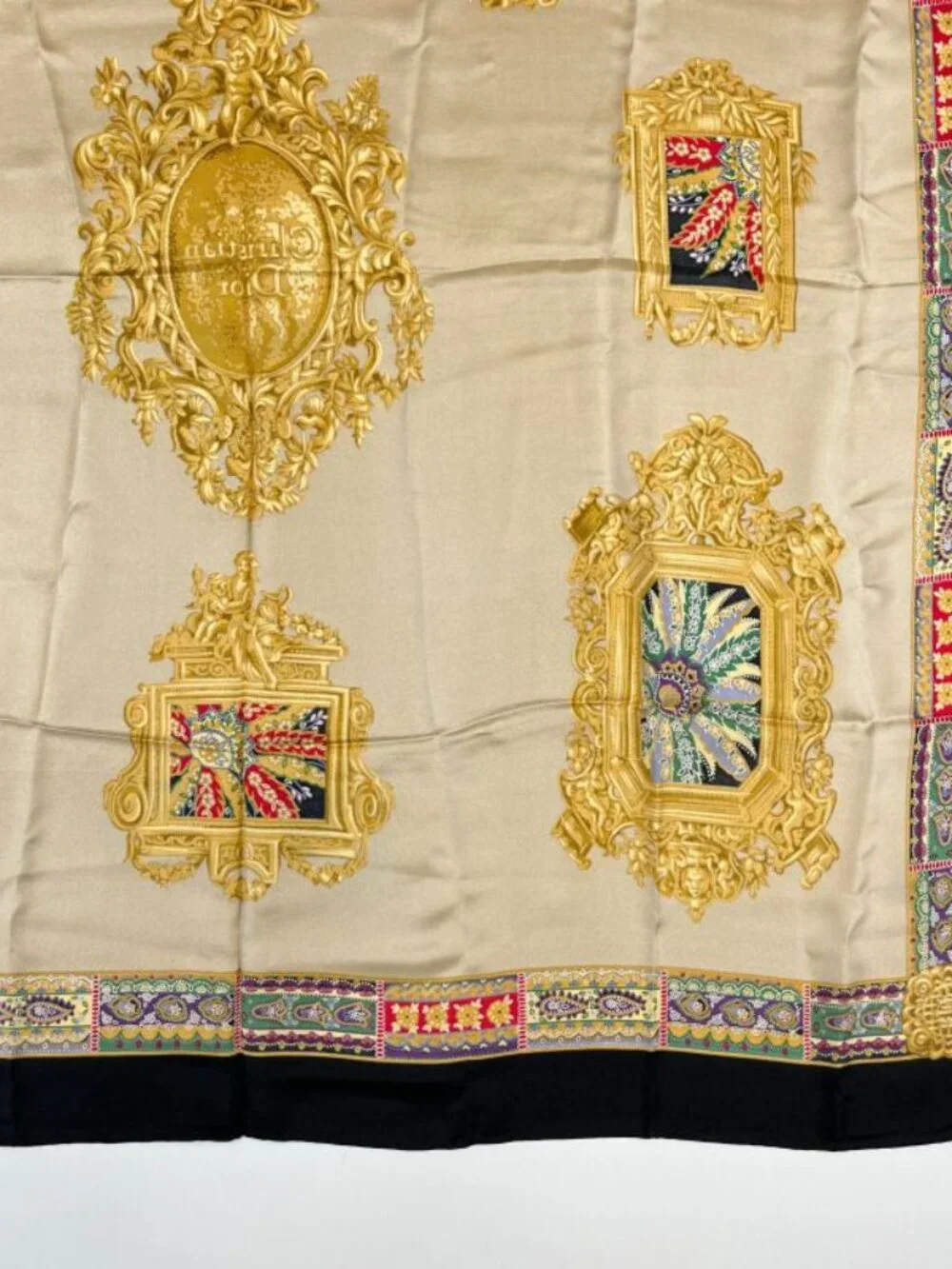 Dior Silk Scarf Multicolor Vintage